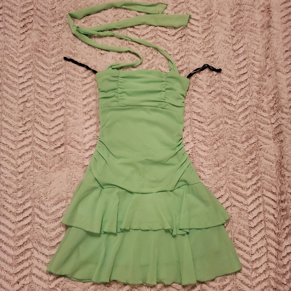 My Michelle Green Ruffle Dress